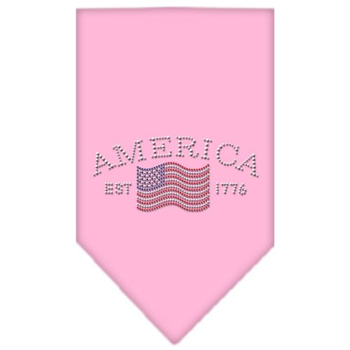 Classic American Rhinestone Bandana Light Pink Large